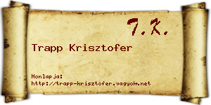Trapp Krisztofer névjegykártya